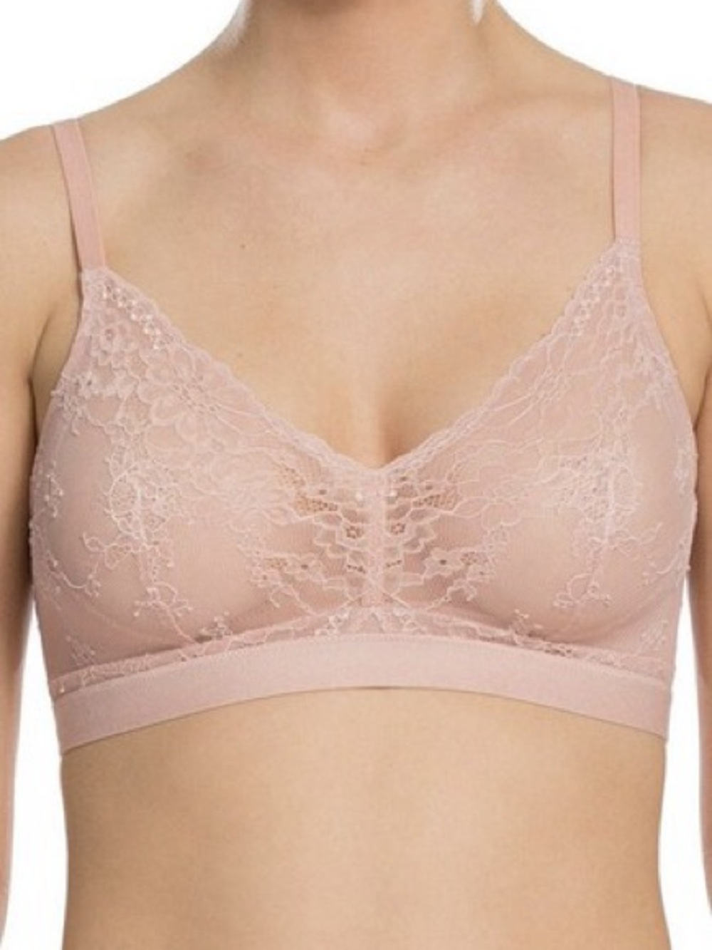 Spanx Spotlight On Blush Lace Mesh Sheer Adjustable Convertible Bralette Bra 2X